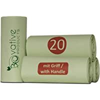 Bolsas de basura orgánica compostable 20L con asa - 100% compostable y biodegradable - 56 piezas. Bolsas de basura…